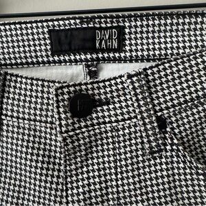 DAVID KAHN NIKKI ANKLE BLACK & WHITE HOUNDSTOOTH PANTS SIZE 28